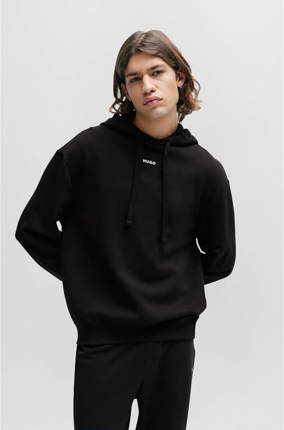 HUGO Herren Dapo Hoodie aus Baumwoll-Terry mit Kontrast-Logo XS Black1, XS Black1