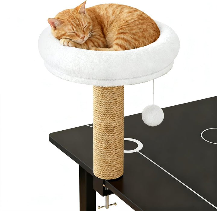 Katzen Schreibtisch Bett - 360° Drehbar Kratzfest - rutschfest Kätzchen Tischnest,Für Fensterbank Wo