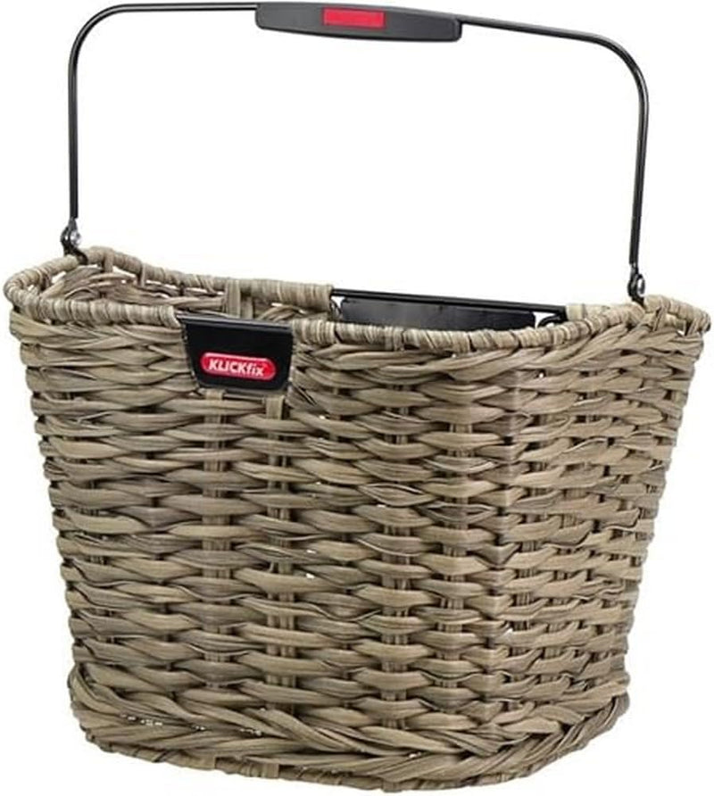 KlickFix Unisex-Adult Structura Fahrradkorb 34x25x27cm Schilf Braun, 34x25x27cm Schilf Braun