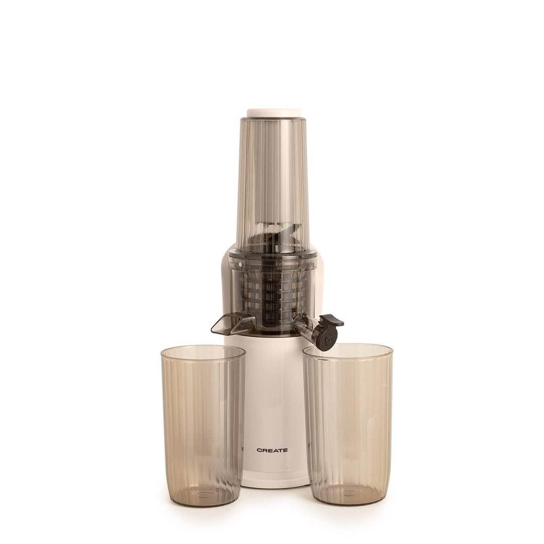 CREATE/JUICER SLOW MINI/Mixer in Creme/Extraktionssystem, Anti-Tropfsystem, Rückwärtsrotation, kompa