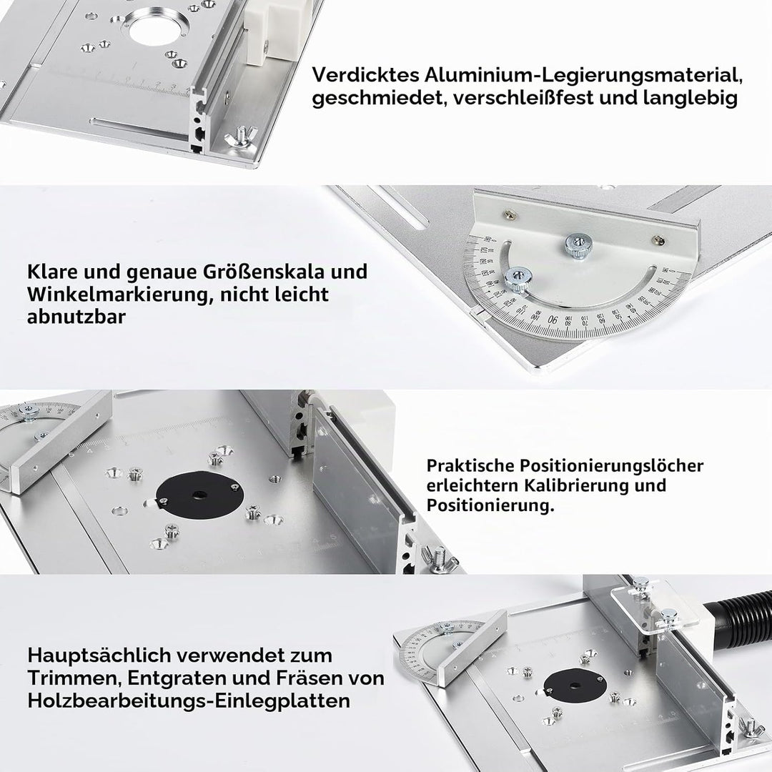 Frästisch Einlegeplatten, Aluminiumlegierung mit Klarer Skala, Frästisch Einlegeplatte für Oberfräse