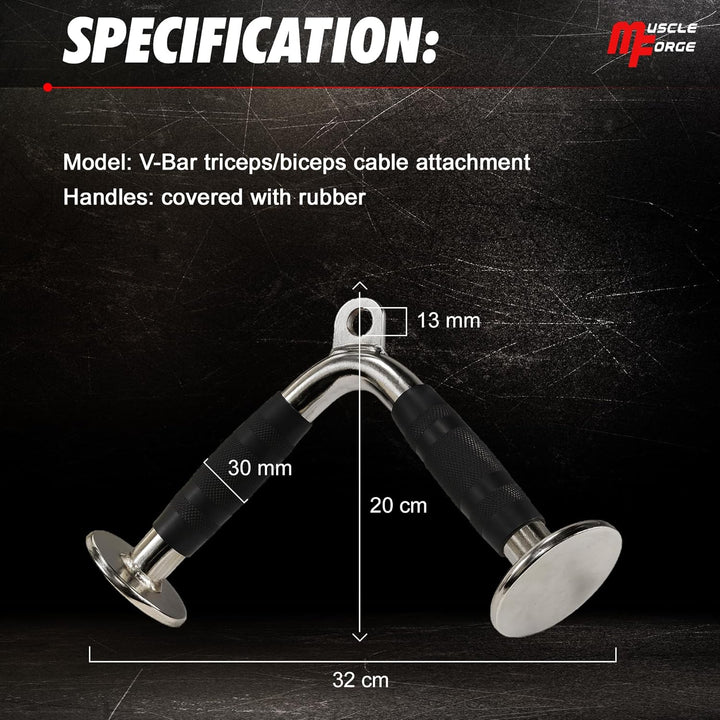 MuscleForge® Aufsatz für Latzug, Seilzug, Griff mit Drehbarem für Kabelmaschine, Kabelzug Griff für