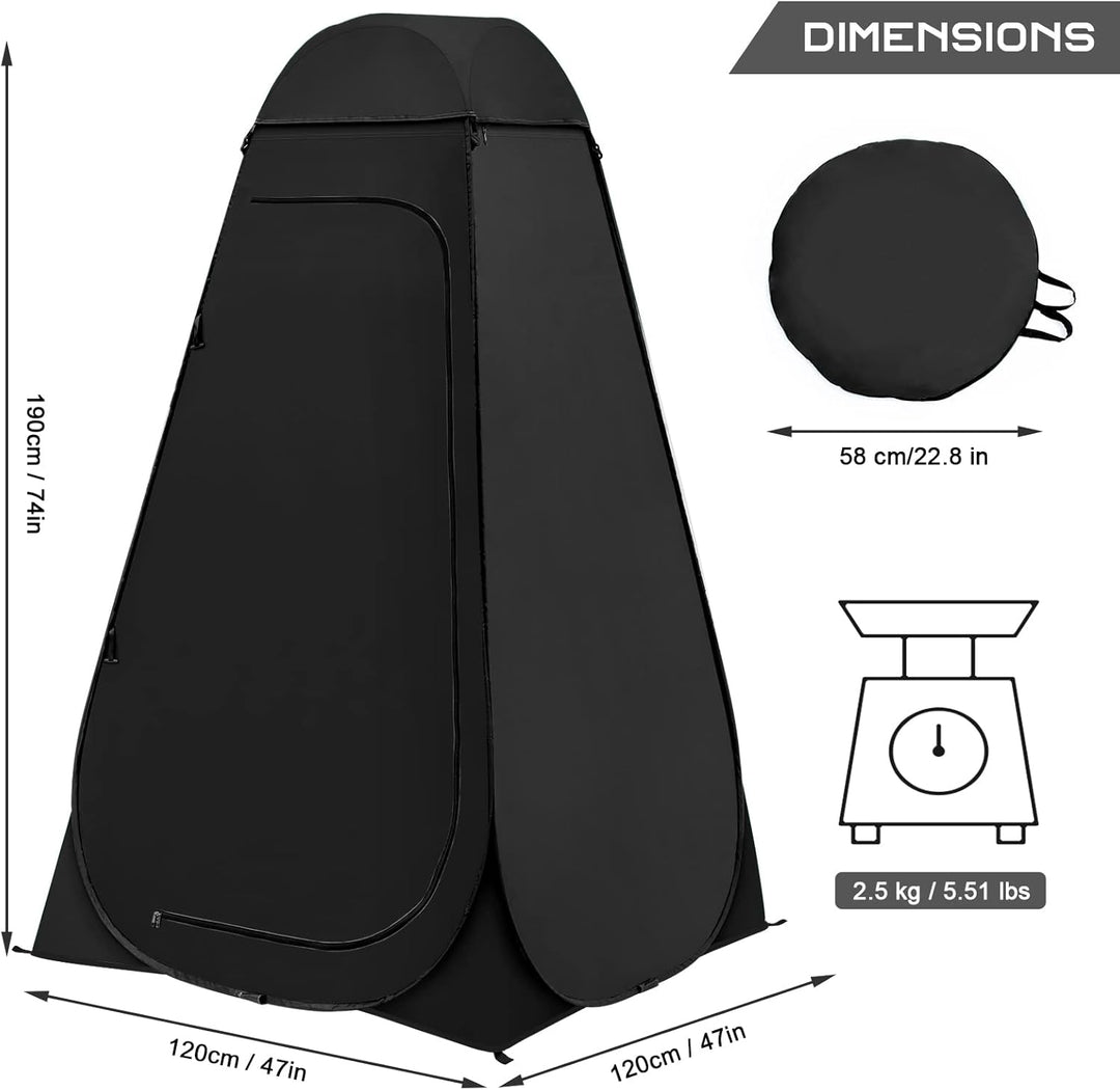 BRIAN & DANY Duschzelt Camping, Pop Up Toilettenzelt, Tragbares Umkleidezelt mit Regenschutz und Fen