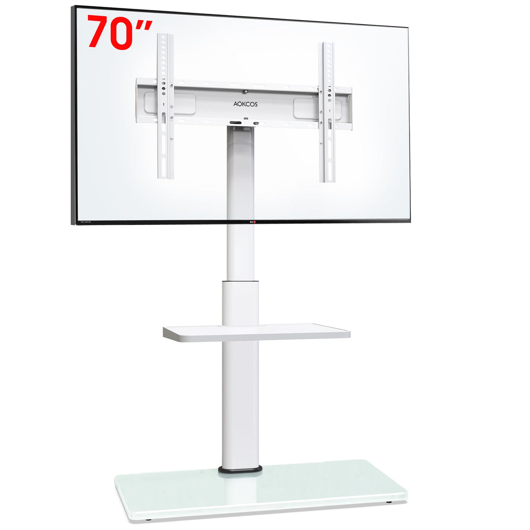AOKCOS TV Ständer TV Bodenständer für 32-70 Zoll Fernseher bis zu 40 KG, TV Standfuss mit 2 Stufigen