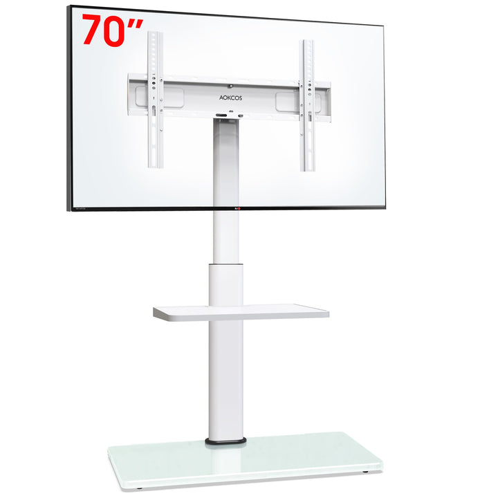 AOKCOS TV Ständer TV Bodenständer für 32-70 Zoll Fernseher bis zu 40 KG, TV Standfuss mit 2 Stufigen