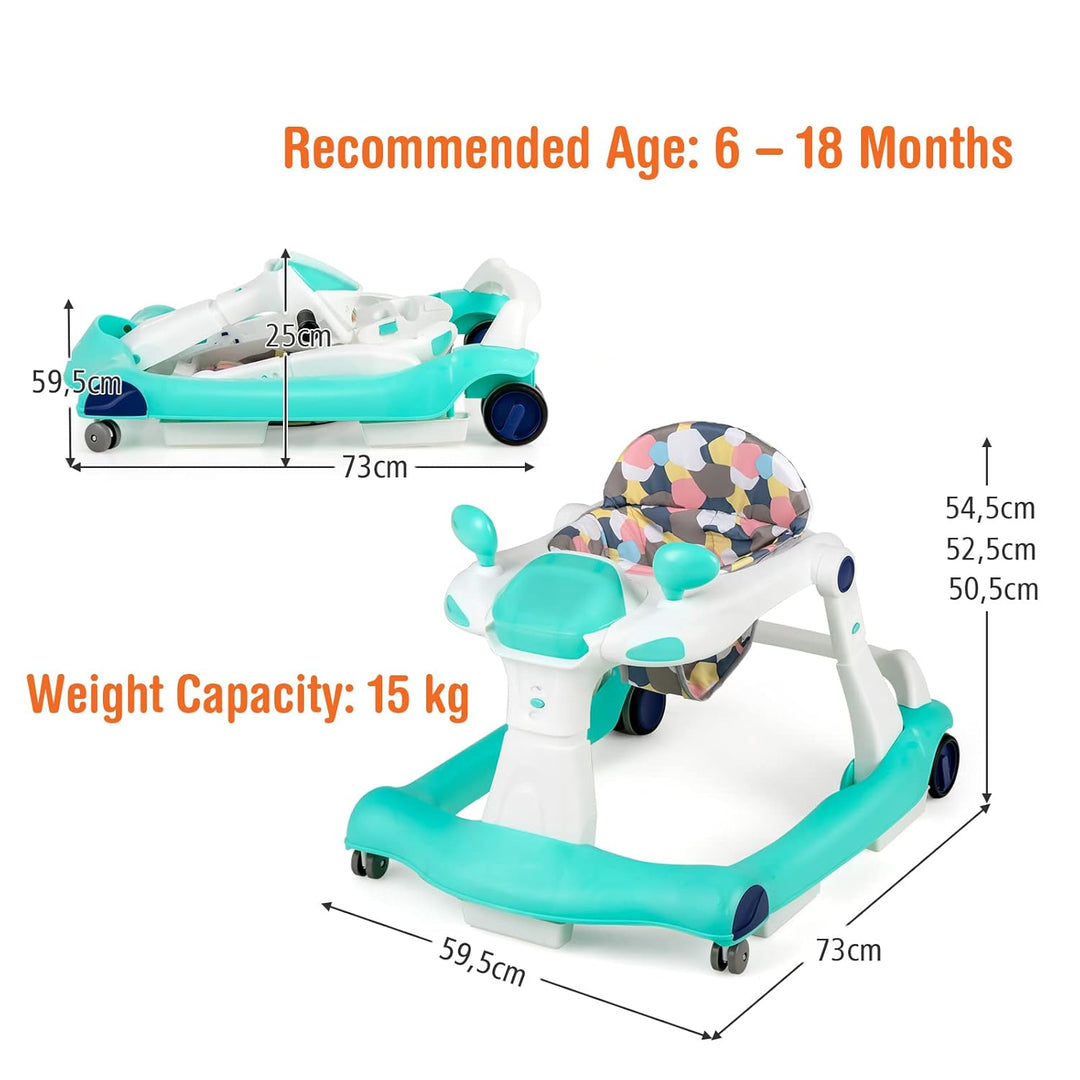 LIFEZEAL 2 in 1 Lauflernhilfe Klappbar, Babywalker mit Spielbrett, Lauflernwagen mit abnehmbaren Sit