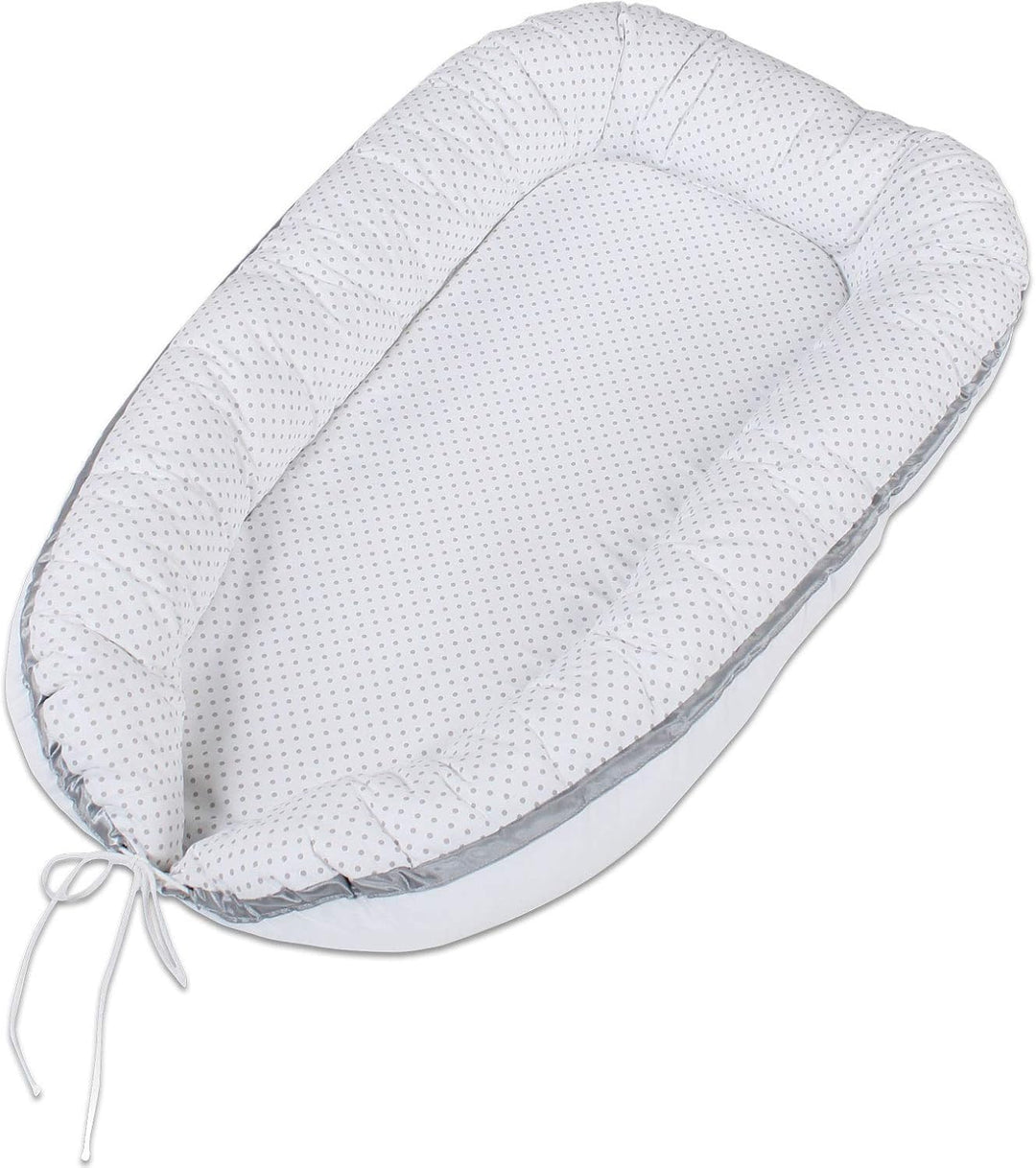 babybay Kuschelnest, weiss Punkte perlgrau, Weiß Punkte Perlgrau