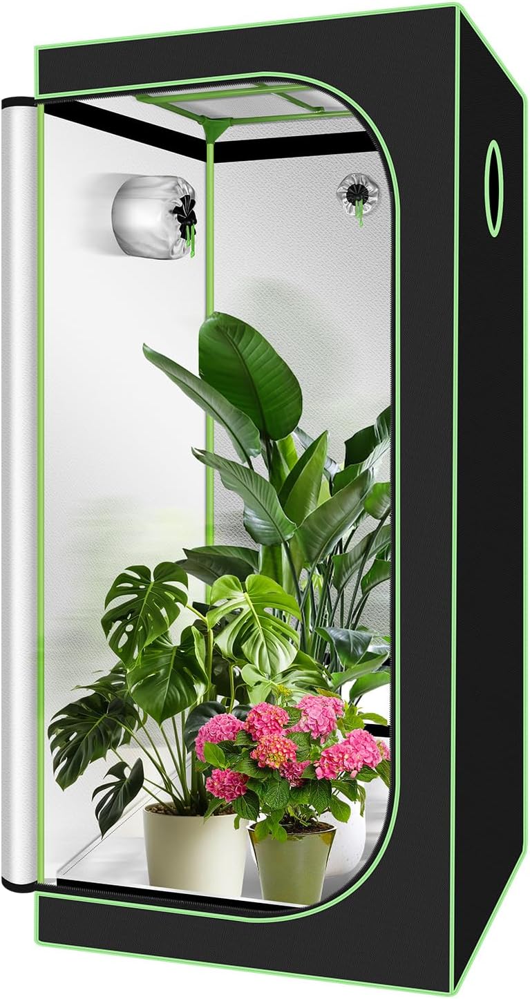 Ikodm Growzelt, 80x80x180 cm Growbox, 600D Oxford Grow Tent, Lichtdicht und Wasserdicht Growschrank,