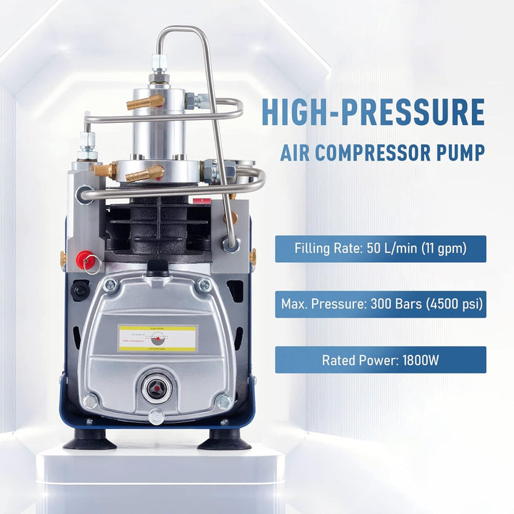 CREWORKS PCP Kompressor 300bar Hochdruckluftpumpe 1800W Kompressor Hochdruck 4500PSI Kompressorpumpe