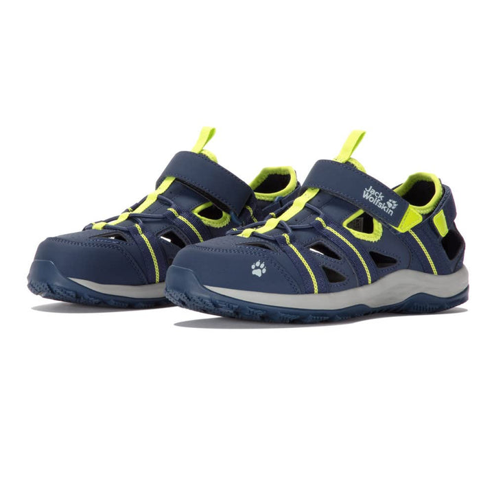 Jack Wolfskin Unisex Kinder Sun Climber K Sandale 26 EU Blue Lime, 26 EU Blue Lime