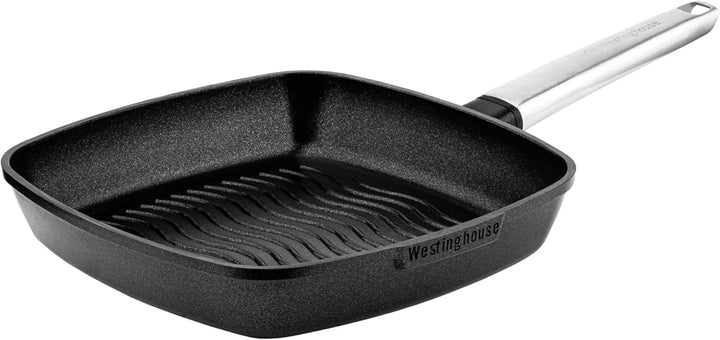 Westinghouse PERFORMANCE SERIES Grillpfanne, Grosse Bratpfanne 28 cm mit Edelstahl-Griff für Indukti
