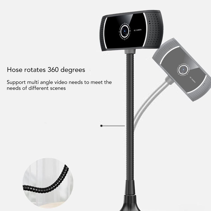 Webcam 1080P Webkamera, USB Desktop Full HD Kamera Video Live Webcam mit Rauschunterdrückungsmikrofo