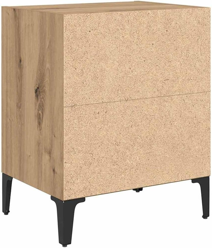 vidaXL Nachttische 2 Stück Artisan Eiche 40x30x50 cm Holzwerkstoff Handwerklich Gefertigter Eichenho