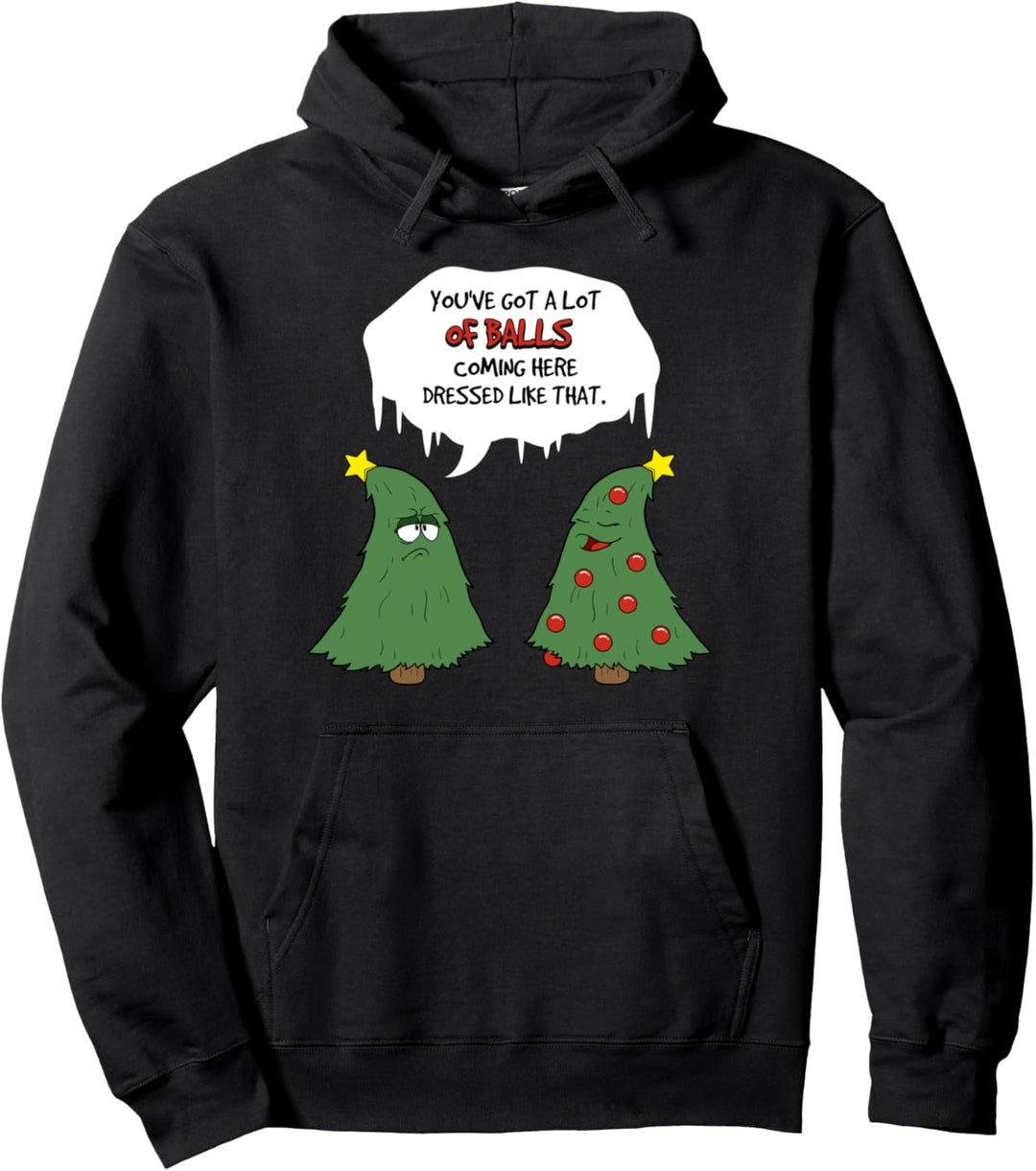 Lustiger Weihnachtsbaum-Witz-Feiertag Sie haben viele Bälle Pullover Hoodie