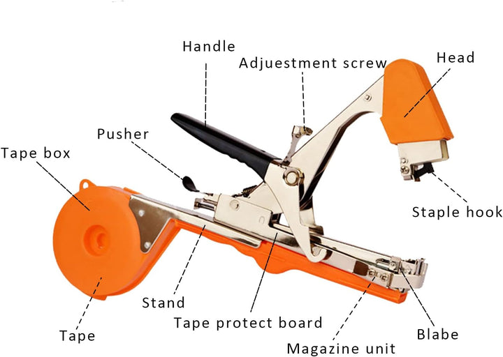 Hironobu Bindezange für Pflanzen, Pflanzenbindemaschine Bandzange Tapetool Handbindemaschine, Band u