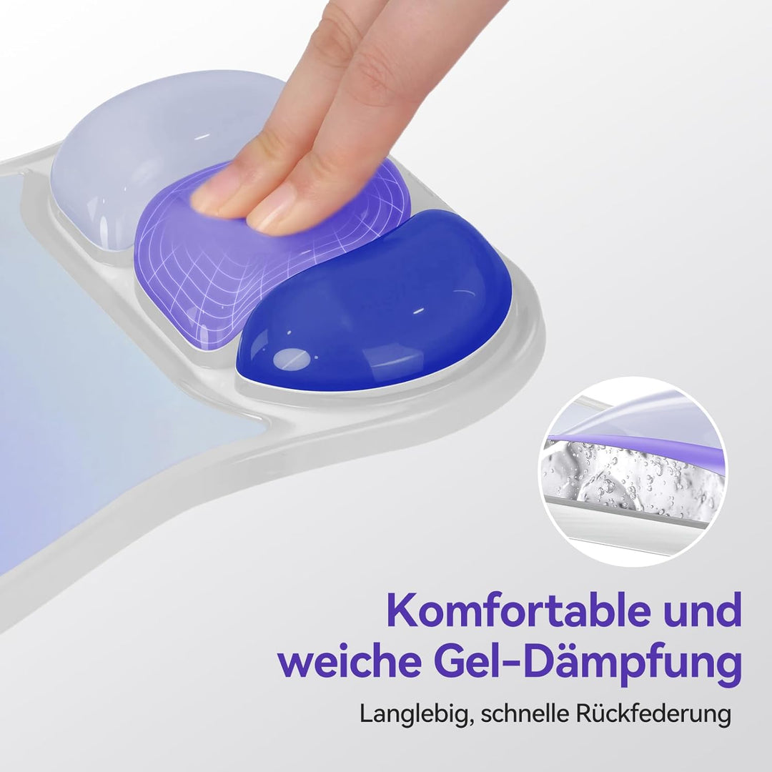 TECKNET Gel-Mauspad mit Handgelenkauflage, ergonomisches Mauspad mit Gelkissen Handgelenkstütze zur