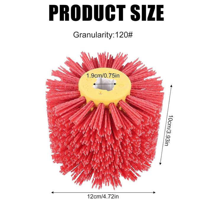 Schleifbürsten: 120 Körnung, 100mm Breite - 120mm Ø | Schleifwalze geeignet, Nylonbürste für Satinie