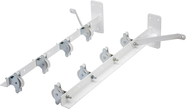 Sauvic 89396 - Wäscheständer mit 8 Riemenscheiben, kunststoffbeschichtet weiss, 55 cm.