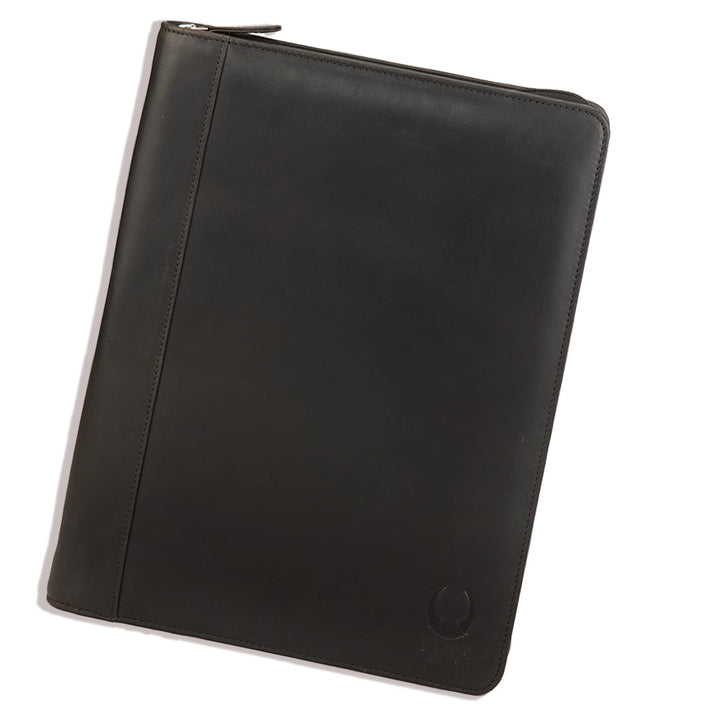 Corno d´Oro Schreibmappe A4 12 Zoll Fach für iPad Tablet I RFID Konferenzmappe Leder mit Reissversch