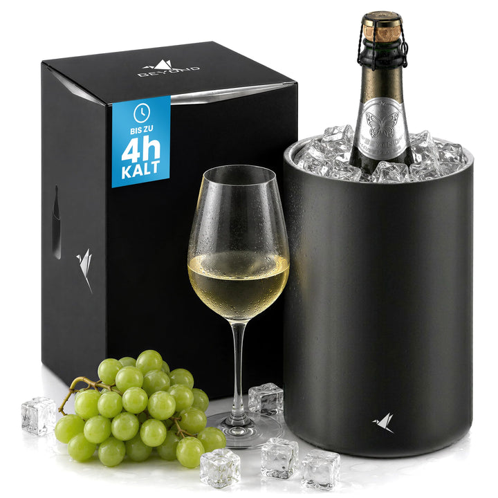 beyond Flaschenkühler für Wein, Champagner und Sekt Flaschen I Doppelwandiger Edelstahl Sektkühler -