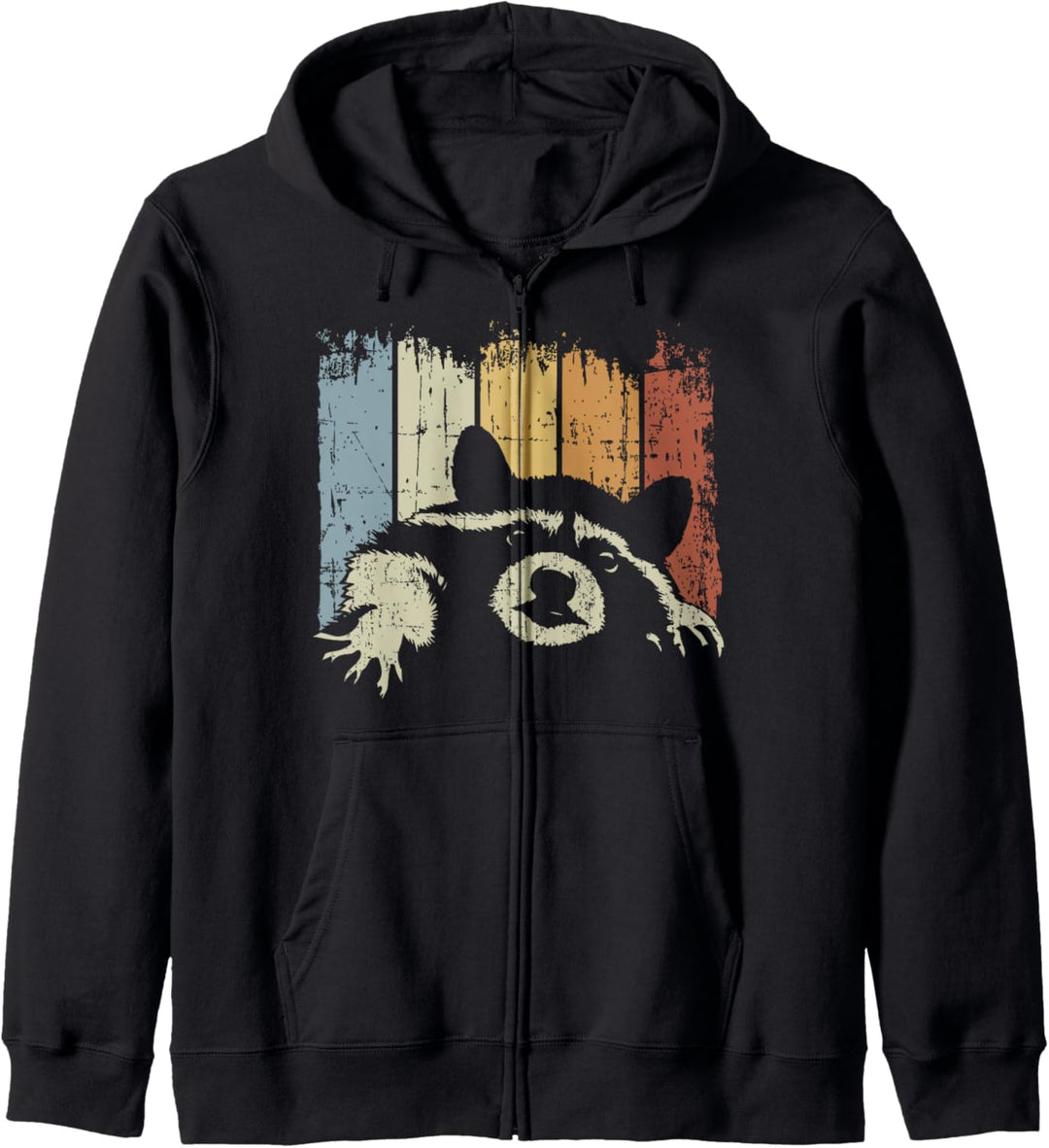 Vintage Waschbär Lustiges Waschbären Retro Kapuzenjacke