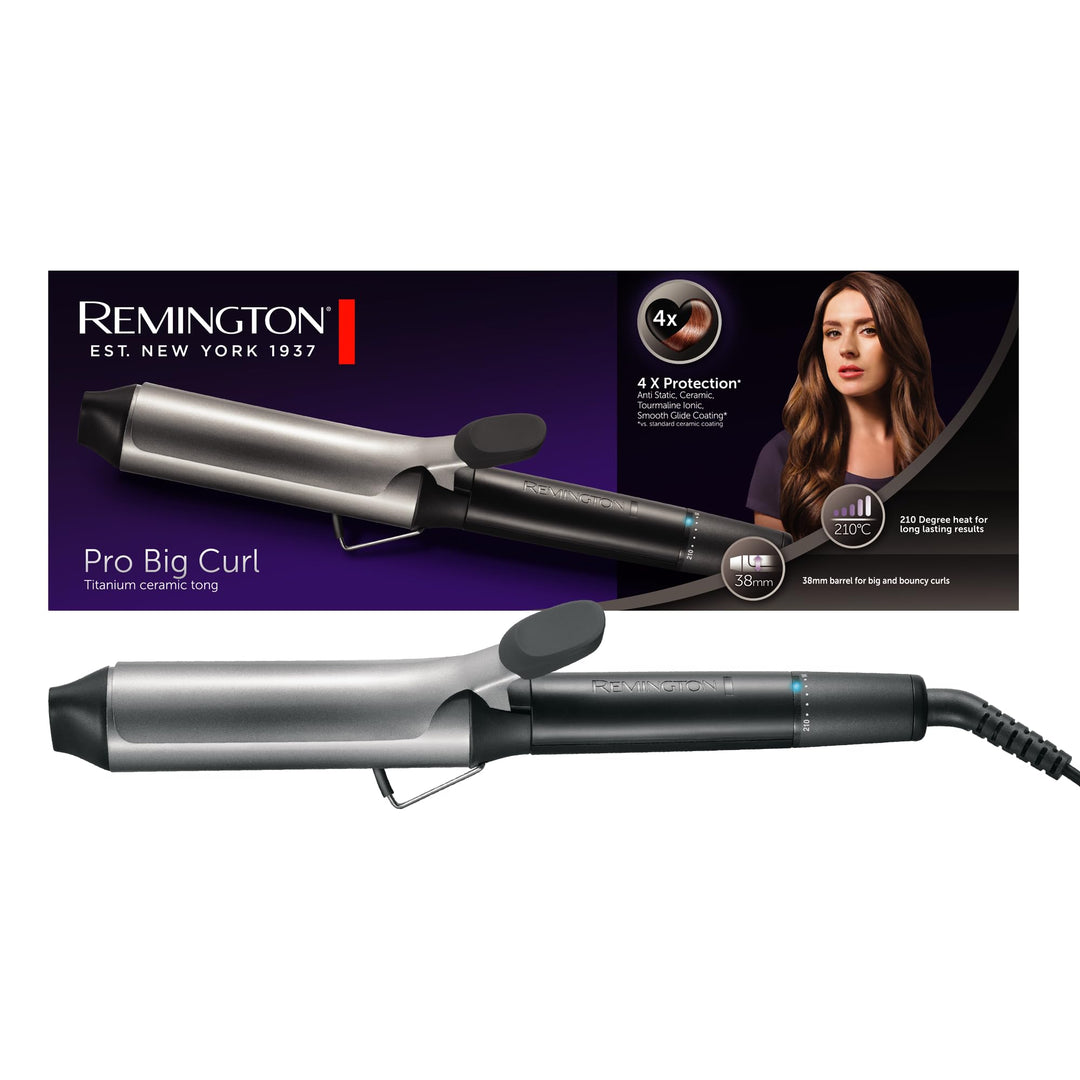 Remington Lockenstab grosse Locken [38mm] Pro Big Curl (4-facher Schutz, antistatischer Keramik-Turm