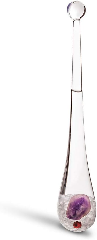 VitaJuwel Phiolino - Edelsteinstab-To-Go mit Amethyst, Granat undd Bergkristall (inkl. Lederetui), E