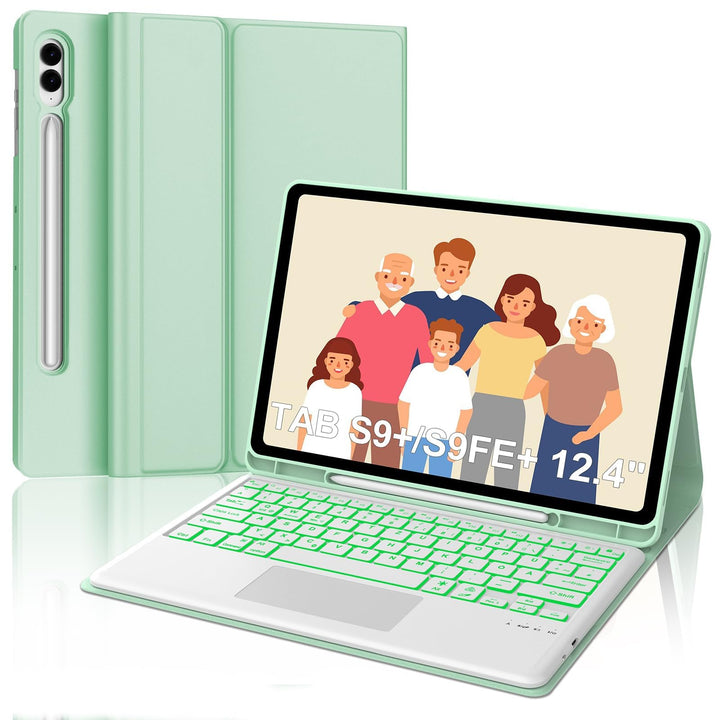 IVEOPPE Tastatur für Samsung Galaxy Tab S9FE Plus, Hülle mit Tastatur für Samsung Tab S9+ 12.4", Mag