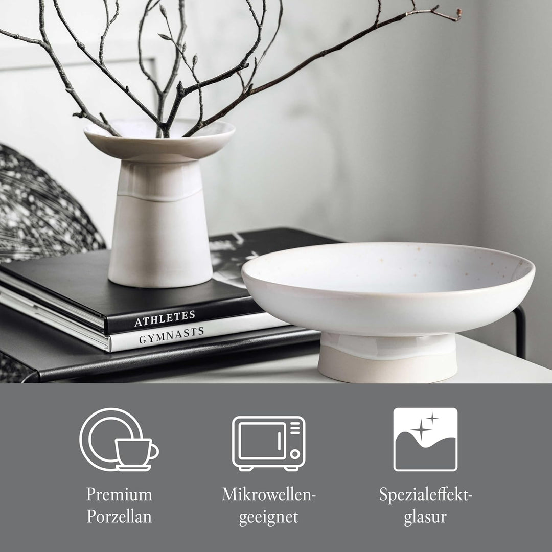 like. by Villeroy &amp; Boch – Winter Glow Schale auf Fuss, Weihnachtsdeko aus Premium Porzellan, Dekora