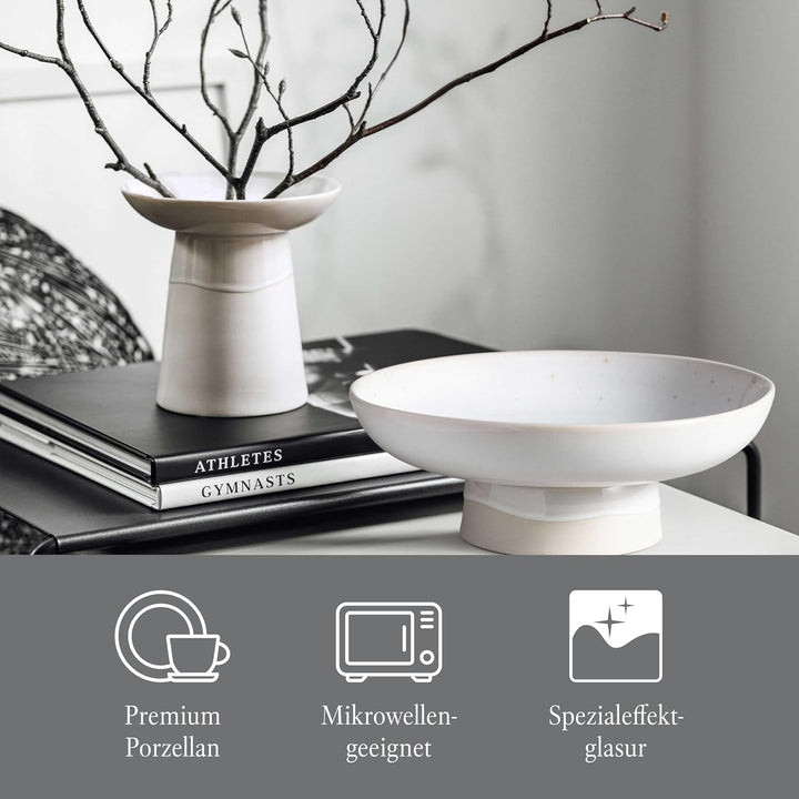 like. by Villeroy &amp; Boch – Winter Glow Schale auf Fuss, Weihnachtsdeko aus Premium Porzellan, Dekora