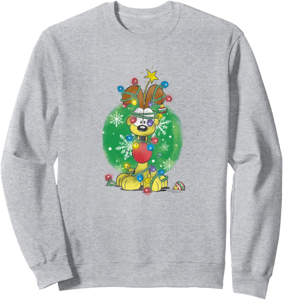 Garfield Odie Wrapped In Christmas Lights Sweatshirt