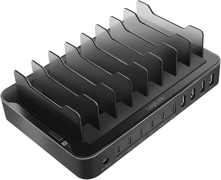 LogiLink PA0327 - USB-C Ladestation mit 4X USB-A &amp; 6X USB-C, PD 3.0 (PowerDelivery) &amp; QC 3.0 (QuickC