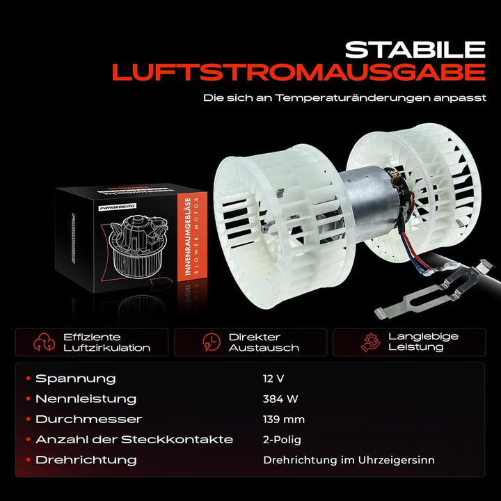 Frankberg Heizungsgebläse Gebläsemotor Kompatibel mit 124/124 T-Model C124 W124 S124 200-500 1984-19