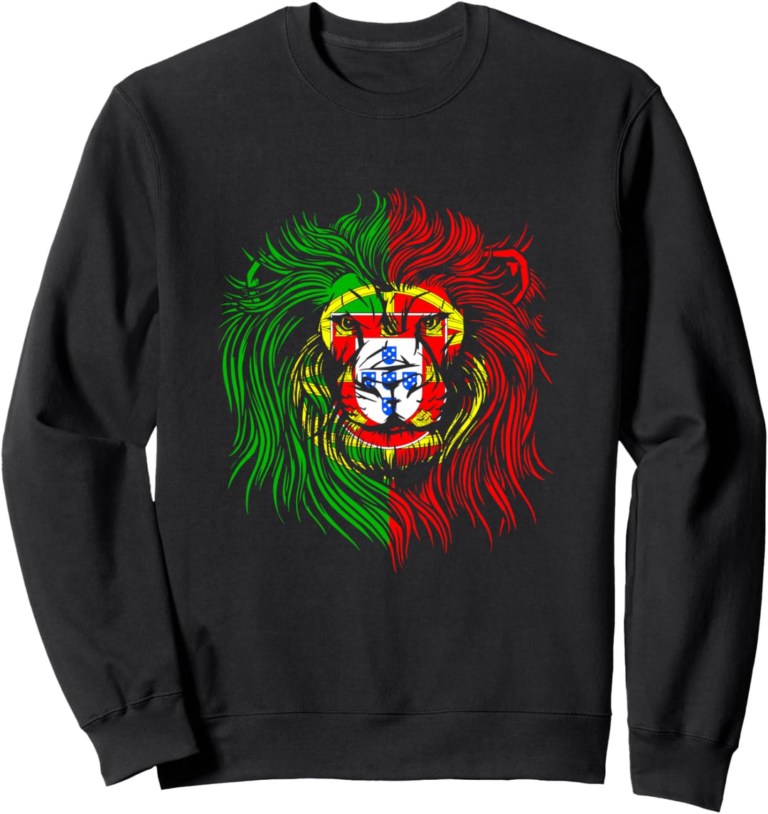 Löwenkopf Portugiesische Flagge Portugal Sweatshirt