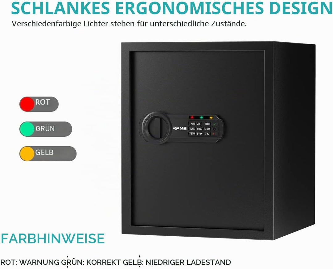 RPNB Luxus Safe und Schliessfach, Geldkoffer, Zifferntastatur sicher, perfekt für Hause Büro Hotel B