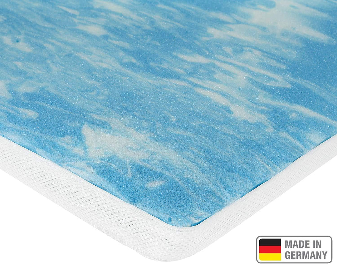 Meos® Gel-Schaum Topper 160x200cm für Matratzen & Boxspringbett - Made in Germany - hohes RG50 - Bez