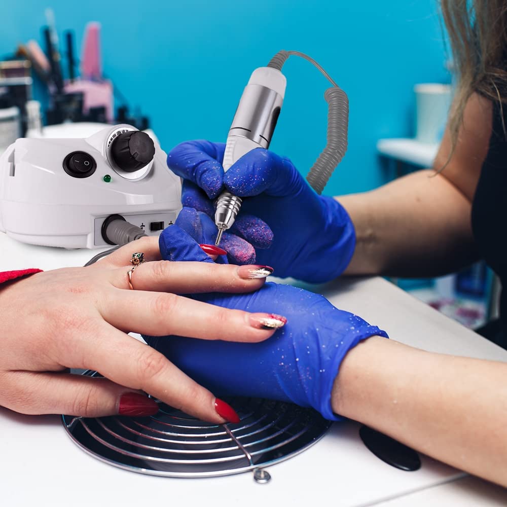 MalTec Profi Nagelfräser 30W Elektrische Nagelfeile Set 30000 U/Min mit Fusspedal und 6 Bits Pedikür