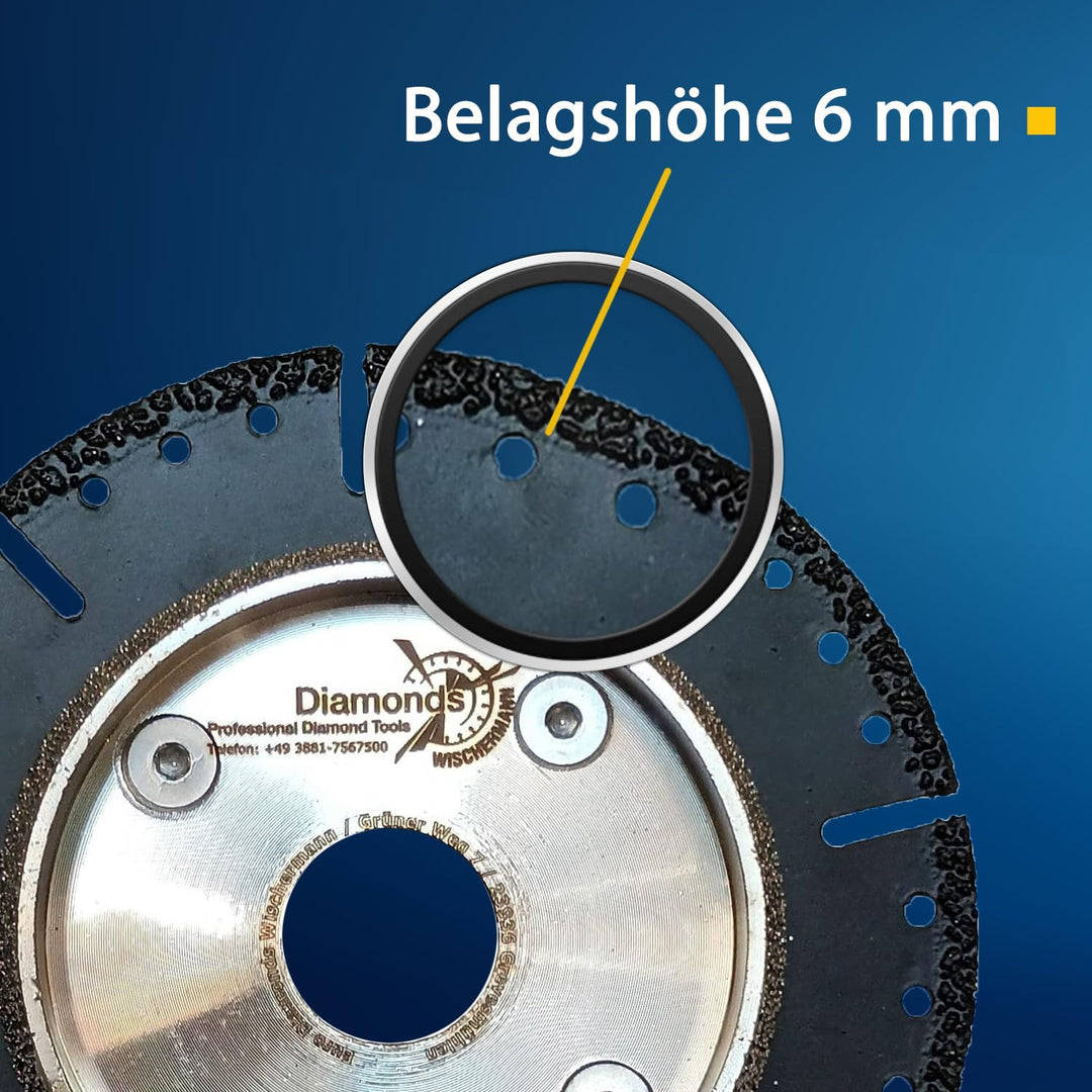Profi Diamant-Trennscheibe Anfasscheibe für KG Rohre, Diamantscheibe 125 mm, vakuumgelötet, schneide