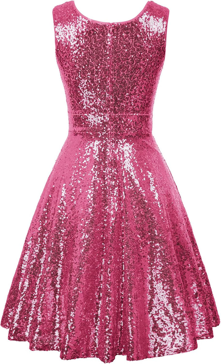 GRACE KARIN Damen Perlen Kleid Knielang Rockabilly Retro Kleider Faltenrock CL061 L Cl1061-17, L Cl1