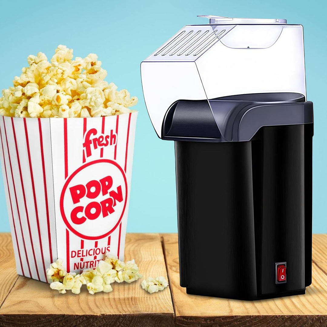 HeissLuft Popcornmaschine, 1200W Elektrische Popcorn Maker Selbstgemachte Schnelles Popcorn 2 Minute