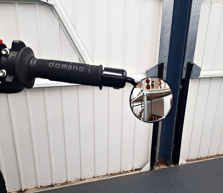 Motorrad Lenker Endspiegel, seitliche Rückansicht, SCHWARZ mit konvexem Glas für 22mm Lenker