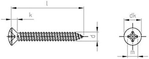 Linsensenkkopf-Blechschrauben DIN 7983 A4 C 3,9X32 H (VPE 1000 Stk)