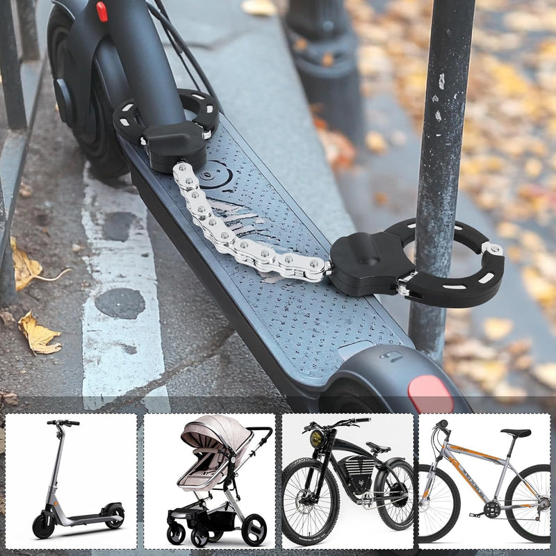 Pfloge® E Scooter Schloss, Handschellenschloss mit Wasserdichte Tasche 3L, Schloss für E Scooter mit