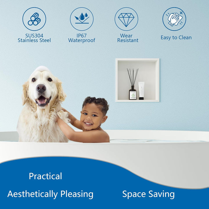 Neodrain Wandnische Dusche Edelstahl Eingebettete Duschnische Einzelregal Lagerung für Badezimmer 30