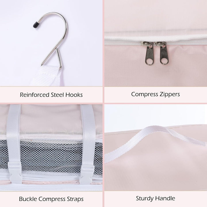 Surblue Hängeregal Reisetasche Kompressionspackwürfel für Koffer Zusammenklappbar mit Erweiterungssc