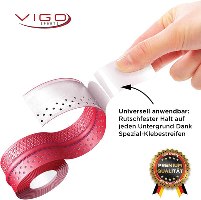 VIGO SPORTS selbstklebendes Tennis Griffband mit Anti-Schweiss Technologie – rutschfestes Badminton