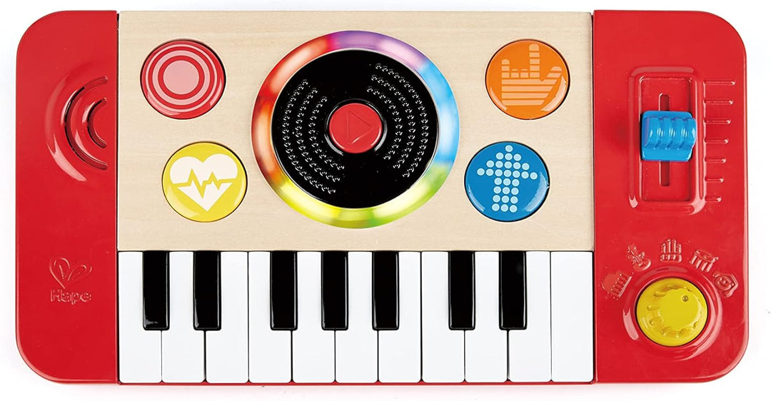 Hape DJ Mischpult - Elektronisches Kinder-Mix und Spin Studio mit Soundeffekten, Scratch-Funktion un