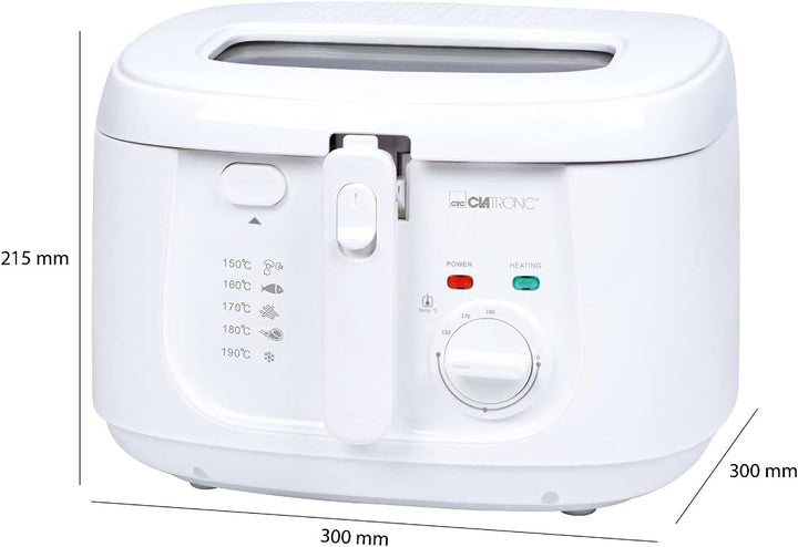 Clatronic® Fritteuse mit 2,5L Kapazität | Friteuse mit Fett | Friteuse Öl mit Geruchs- und Fettdunst