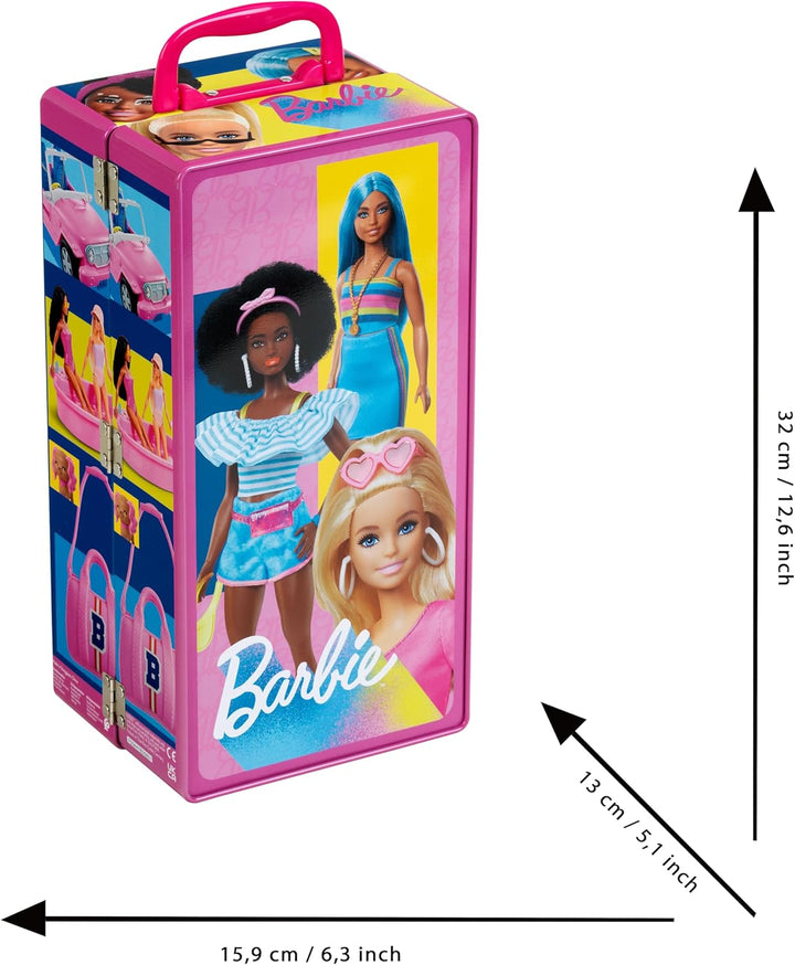 Theo Klein 5801 Barbie Schrankkoffer Kleiderstangen und Fächern, Spielzeug für Kinder ab 3 Jahren, i