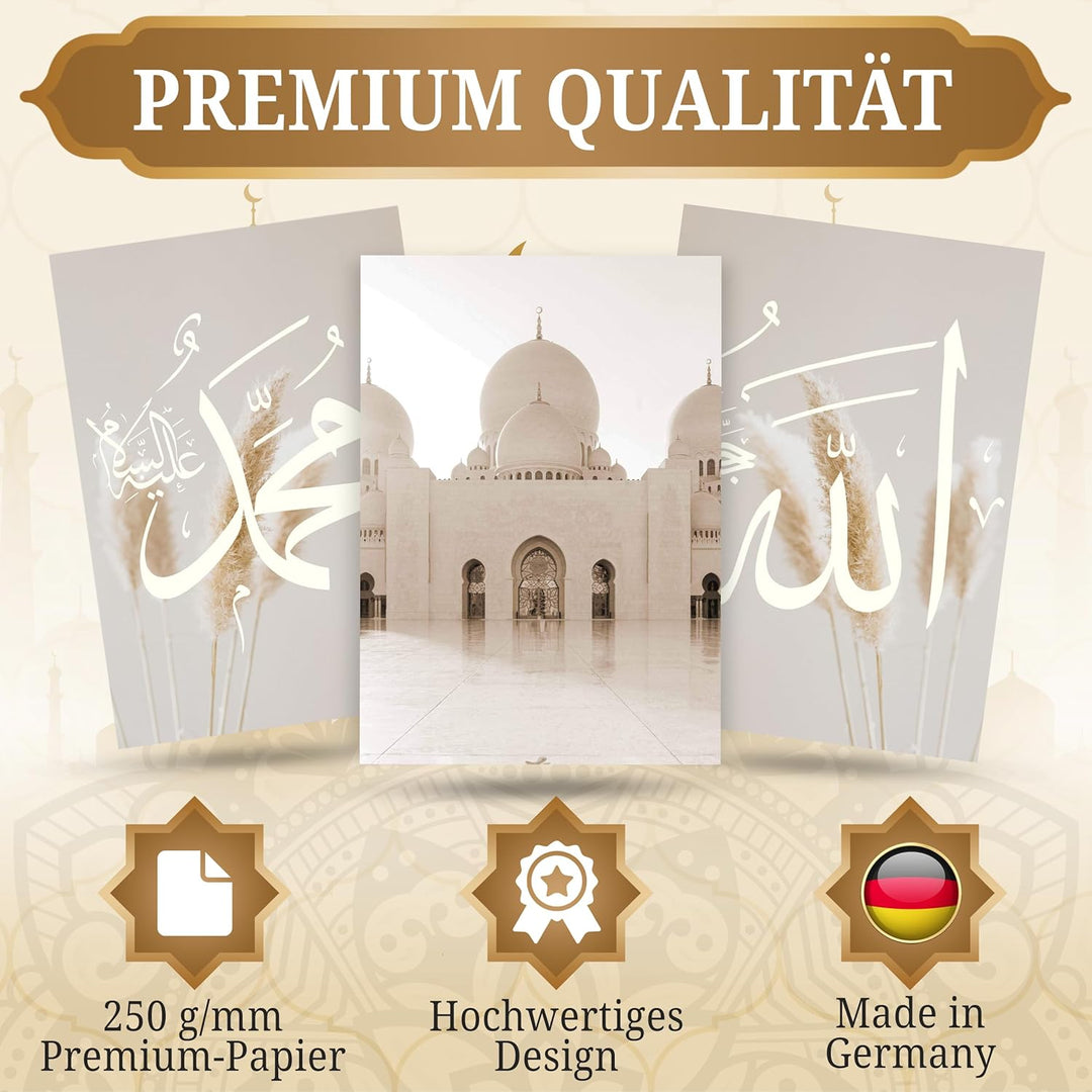 HAVA Artwork Abu Dhabi Poster Set, Islamische Poster, Islamische Bilder, Islamische Dekoration, Isla